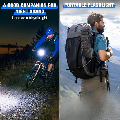 100,000 Lumen Rechargeable LED Flashlight | Waterproof, Impact-Resistant & Ideal for Hiking, Emergencies & Power Outages