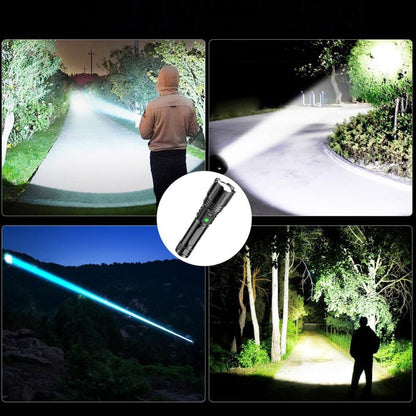 100,000 Lumen Rechargeable LED Flashlight | Waterproof, Impact-Resistant & Ideal for Hiking, Emergencies & Power Outages