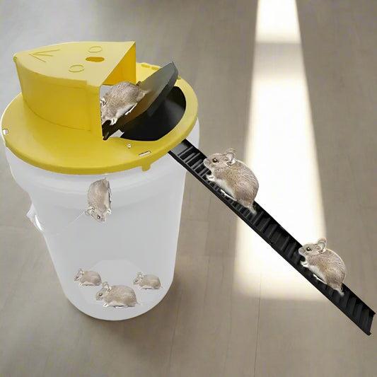 4-Pack Bucket Lid Mouse Trap - Auto-Reset, Non-Toxic & Effective for Indoor and Outdoor Rodent Control