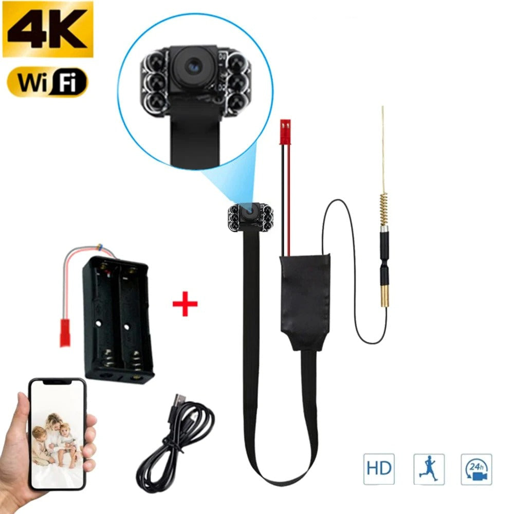 Nano 4K DIY WiFi Nanny Cam Kit | Ultra HD, Motion Activated & Concealed Body Hidden Security Cameras for Home Surveillance