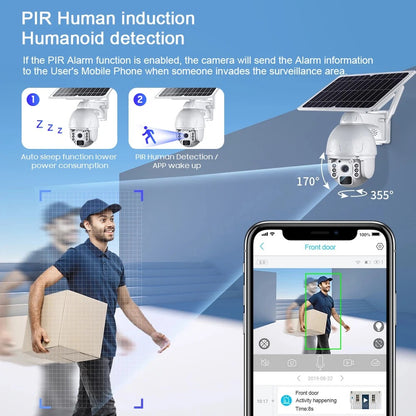 Solar Powered 4G Security Camera | HD 1080p, Rotating Lens & Waterproof for Remote Surveillance and Outdoor Monitoring