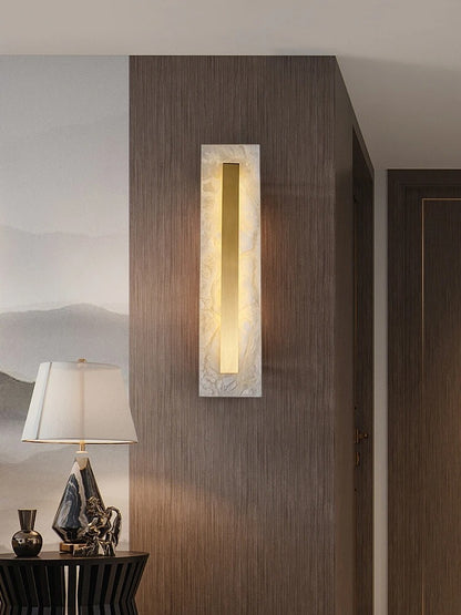 Alabaster Rounded Wall Light Fixture - Modern Sconce for Living Room & Hallway Lighting