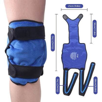 Cold Therapy Machine Style Knee Wrap – Reusable Gel Ice Pack for Injury, Pain Relief, and Recovery – Hot & Cold Compression Support for Men and Women
