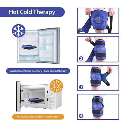 Cold Therapy Machine Style Knee Wrap – Reusable Gel Ice Pack for Injury, Pain Relief, and Recovery – Hot & Cold Compression Support for Men and Women