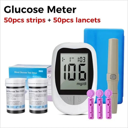 High-Precision Non-Invasive Blood Oxygen Monitor | Blood Glucose Meter | One-Button Operation, LED Display & Ideal for Diabetes Control in Home