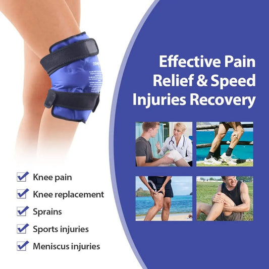 Cold Therapy Machine Style Knee Wrap – Reusable Gel Ice Pack for Injury, Pain Relief, and Recovery – Hot & Cold Compression Support for Men and Women