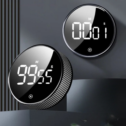 Kitchen Timer | Large LED Display, One-Twist Operation & 3-Level Adjustable Alarm for Cooking and Study Sessions