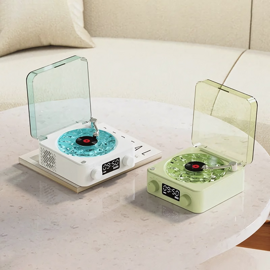 Wireless Vinyl Record Player | Retro Design with Adjustable Ambient Lighting for Home Entertainment