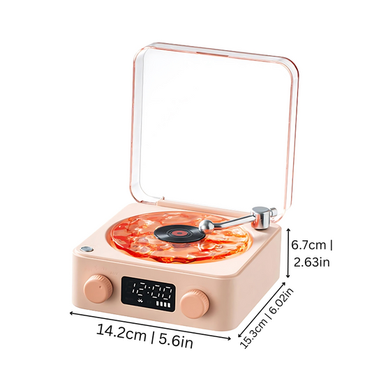 Wireless Vinyl Record Player | Retro Design with Adjustable Ambient Lighting for Home Entertainment