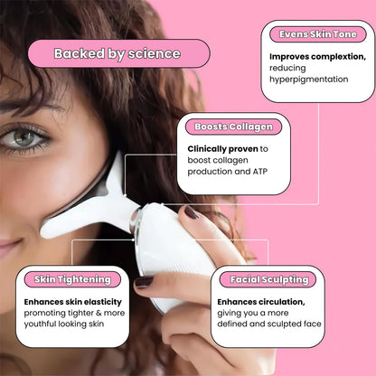 Infrared Red Light Therapy LED Light Skin & Neck Sculptor | 7-in-1 Anti-Aging Device with Microcurrent & Vibration for Home Skincare | red light therapy at home