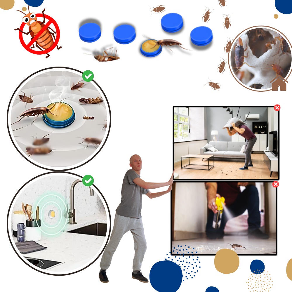 Odorless Cockroach Traps | Slow-Acting, Hands-Free Gel Bait for Hygienic Pest Control in Kitchens & Living Spaces