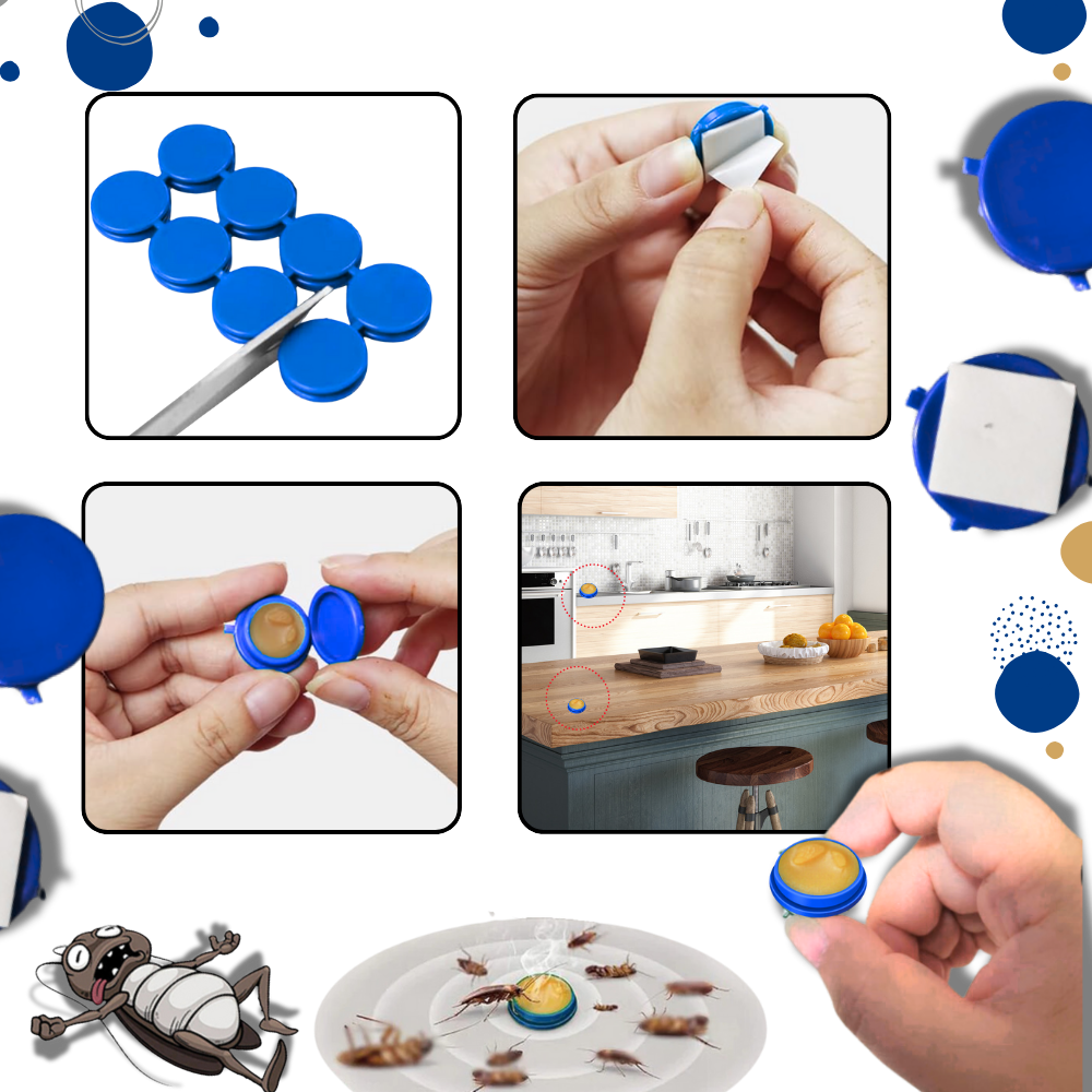 Odorless Cockroach Traps | Slow-Acting, Hands-Free Gel Bait for Hygienic Pest Control in Kitchens & Living Spaces