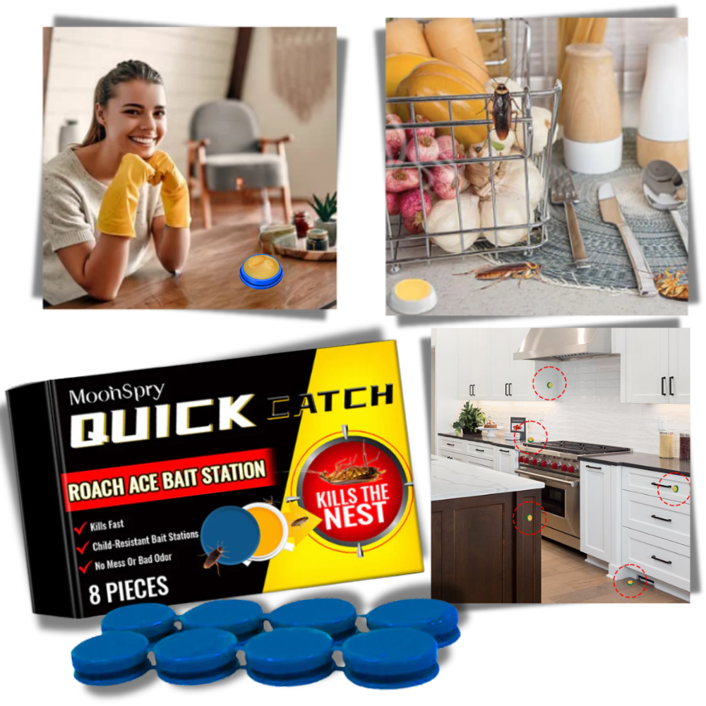 Odorless Cockroach Traps | Slow-Acting, Hands-Free Gel Bait for Hygienic Pest Control in Kitchens & Living Spaces