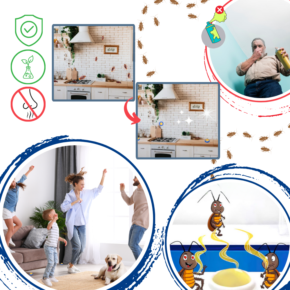 Odorless Cockroach Traps | Slow-Acting, Hands-Free Gel Bait for Hygienic Pest Control in Kitchens & Living Spaces