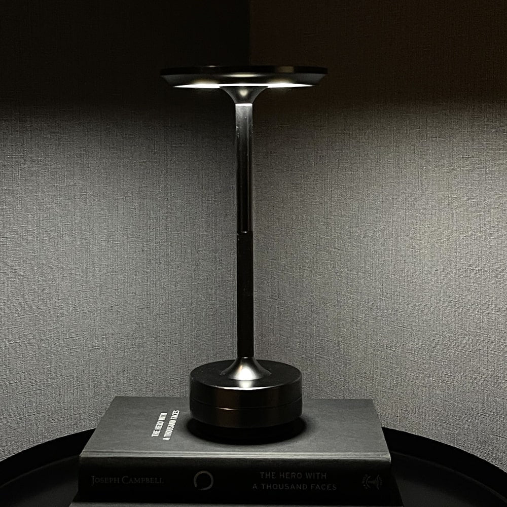 Cordless Metallic Table Lamp | Dimmable, Water-Resistant & Adjustable Light for Indoor and Outdoor Use