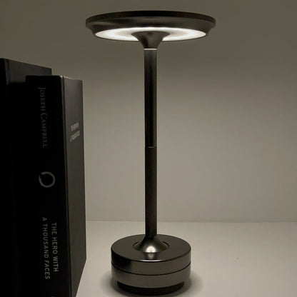 Cordless Metallic Table Lamp | Dimmable, Water-Resistant & Adjustable Light for Indoor and Outdoor Use