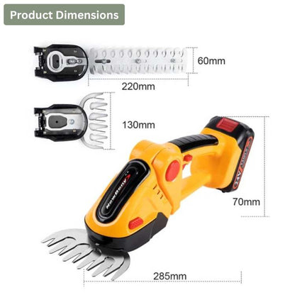 Cordless Hedge & Shrub Trimmer | 2-in-1 Cutting Heads, Lightweight & Ergonomic for Effortless Garden Maintenance