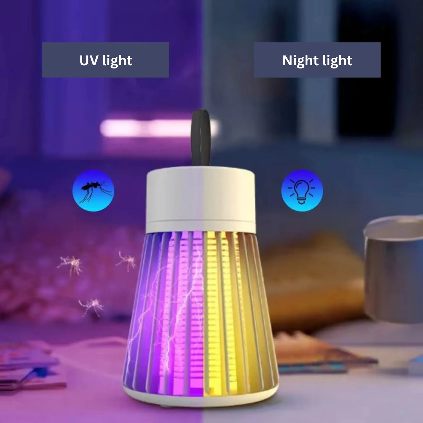 GnatGuard™ UV Fungus Gnat Trap & Indoor Fly Zapper | USB Rechargeable Bug Killer for Houseplants & Fruit Flies