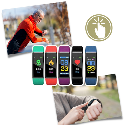 Step Counter Watch for Seniors | Smart Bracelet Easy-to-Read Display, Health Tracking & Long Battery Smartwatch
