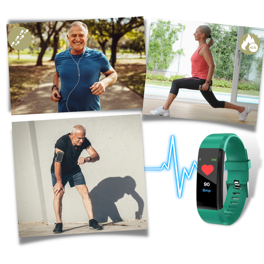 Step Counter Watch for Seniors | Smart Bracelet Easy-to-Read Display, Health Tracking & Long Battery Smartwatch