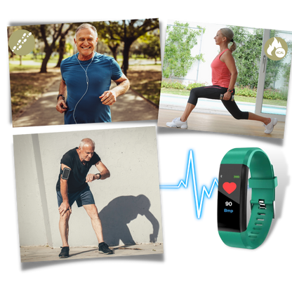 Step Counter Watch for Seniors | Smart Bracelet Easy-to-Read Display, Health Tracking & Long Battery Smartwatch