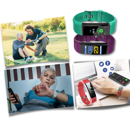 Step Counter Watch for Seniors | Smart Bracelet Easy-to-Read Display, Health Tracking & Long Battery Smartwatch