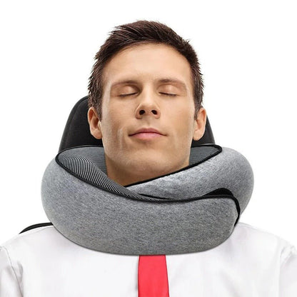 Snail Style Memory Foam Travel Neck Pillow | Ergonomic, Adjustable Support for Long Flights & Road Trips