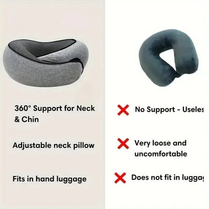 Snail Style Memory Foam Travel Neck Pillow | Ergonomic, Adjustable Support for Long Flights & Road Trips