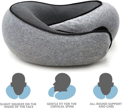 Snail Style Memory Foam Travel Neck Pillow | Ergonomic, Adjustable Support for Long Flights & Road Trips