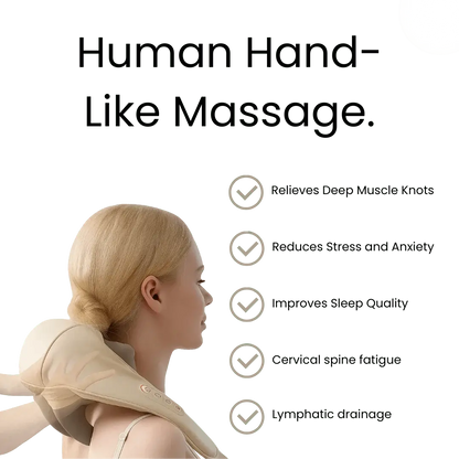 Neck, Back & Shoulder Massager with Heat | Cordless & Rechargeable Deep Kneading | Hands-Free Design
