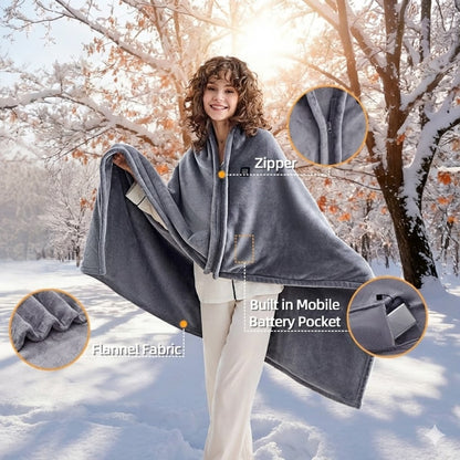 Electric Heated Throw Blanket – USB Powered Heated Blanket with 3 Heat Levels for Home, Office & Travel