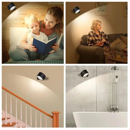 Battery Operated Wall Light | Rechargeable, 360° Adjustable & Wireless for Bedrooms, Hallways & Reading Corners