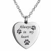 Image of No Longer By My Side Forever In My Heart - Paw Print Urn Necklace