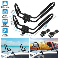 Kayak Roof Rack Set 2 J-racks Top Carrier Holder Kayak