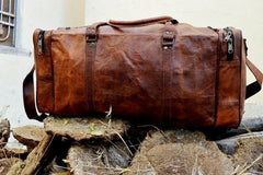 Leather Duffle Bag Vintage Style Large Crazy Horse Leather 25