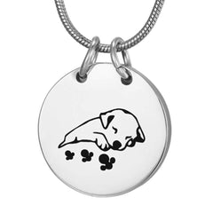 No Longer By My Side Forever In My Heart - Paw Print Urn Necklace