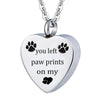 Image of No Longer By My Side Forever In My Heart - Paw Print Urn Necklace
