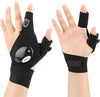 Image of LED Flashlight Fingerless Gloves For Men Outdoor Fishing Gloves With Magic Strap