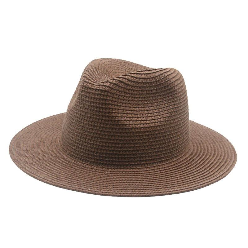 Summer Solid Sun Protective Straw Hats for Men