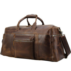 23'' Duffle Retro Thick Cowhide Leather Weekender Duffel Bag