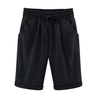 Lace-Up Plus Size Shorts for Women High Waist Summer Shorts