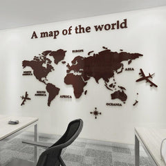 Mapa Mundi Acrylic 3D Wall Sticker