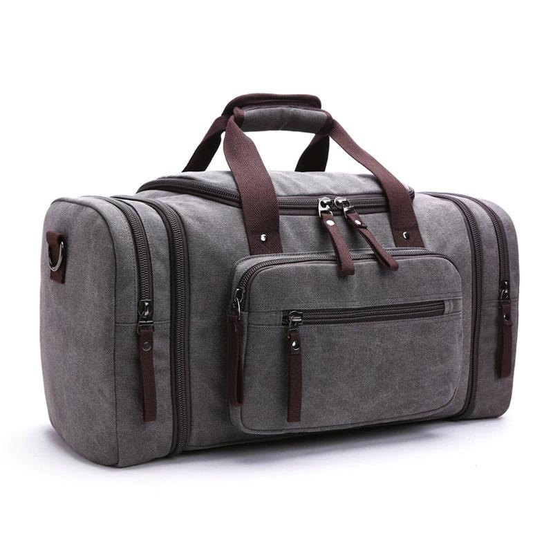 Woosir Waxed Canvas Leather Weekender Bag Waterproof Travel Duffels