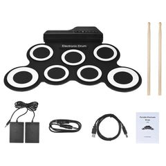 Portable Electronic Drum Set Digital USB 7 Pads