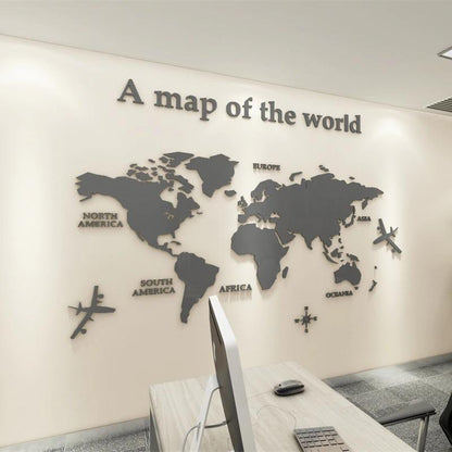 Mapa Mundi Acrylic 3D Wall Sticker