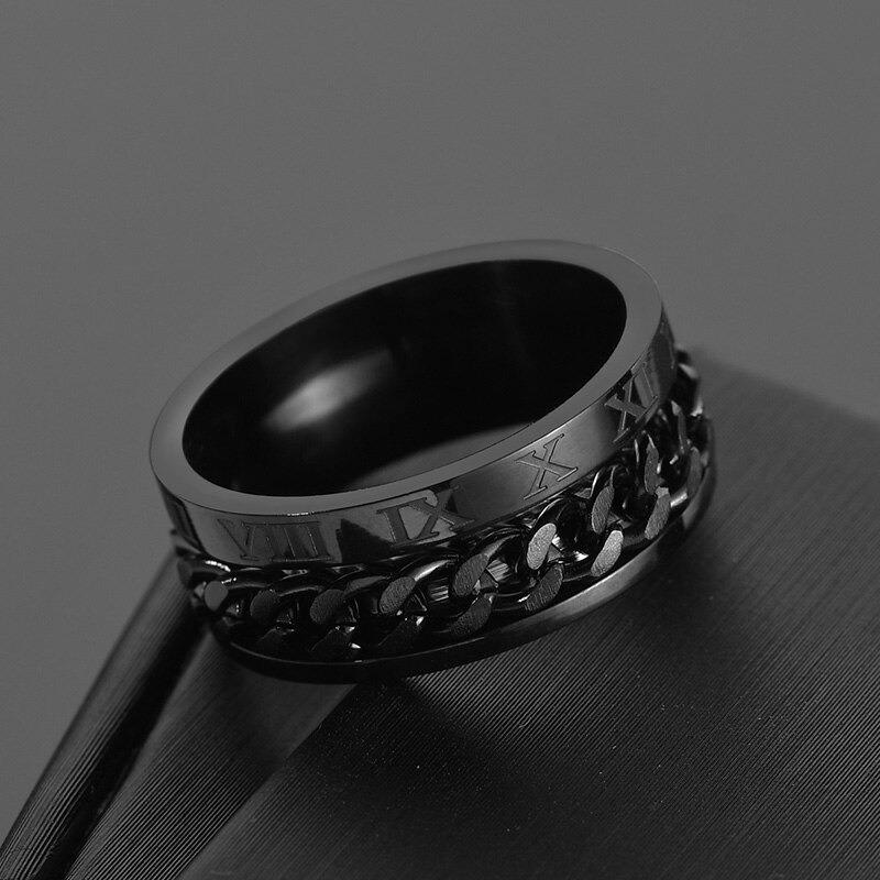 Black Ceramic Polished Beveled Edges Men's Wedding Band with Bubinga Wood Inlay - 8mm