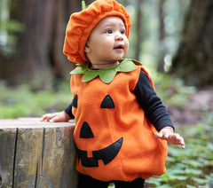 Baby Halloween Costumes Pumpkin 2 PCs Cosplay Idea Sleeveless Romper Jumpsuit