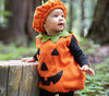 Image of Baby Halloween Costumes Pumpkin 2 PCs Cosplay Idea Sleeveless Romper Jumpsuit