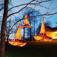 Hanging Lighted Witches Hats 3 Pcs