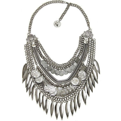 Elegant Vintage Women DYLA Brand Chain Chunky Statement Mtal Silver Color Necklace Pendants Jewelry Factory Price - Balma Home